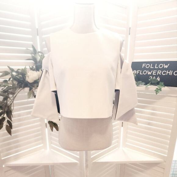 MILLY COLD SHOULDER WITH TIE BLACK / WHITE TOP SIZE SMALL - Picture 1 of 6